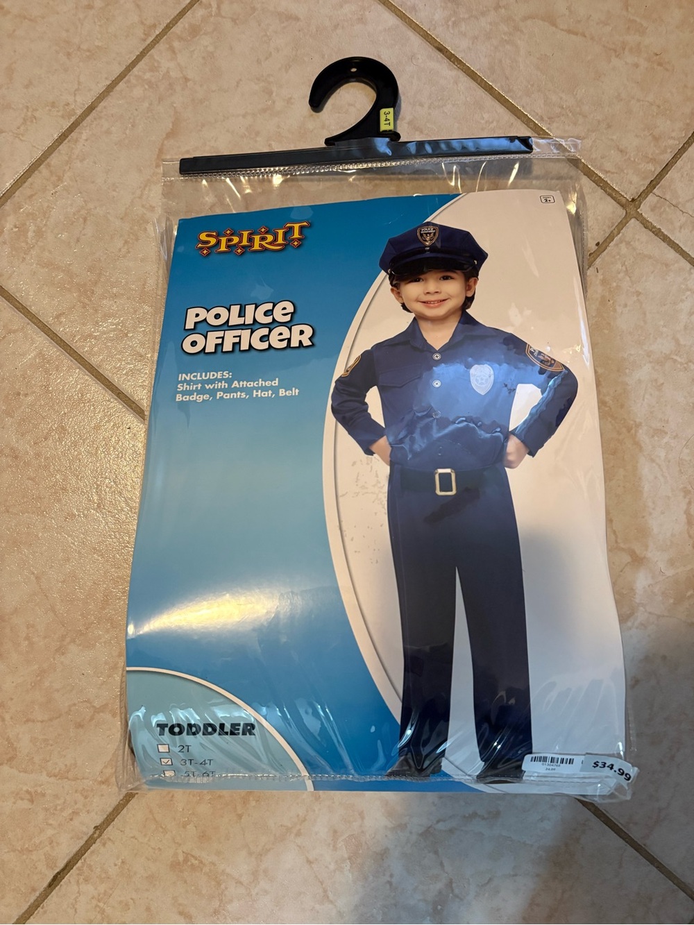 Spirit Toddler Police Officer Costume - Navy Blue